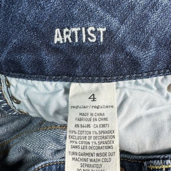 American Eagle ARTIST Size 4 Blue Low Rise Crop Capri Jeans Denim Pants 28x24 - Picture 8 of 9